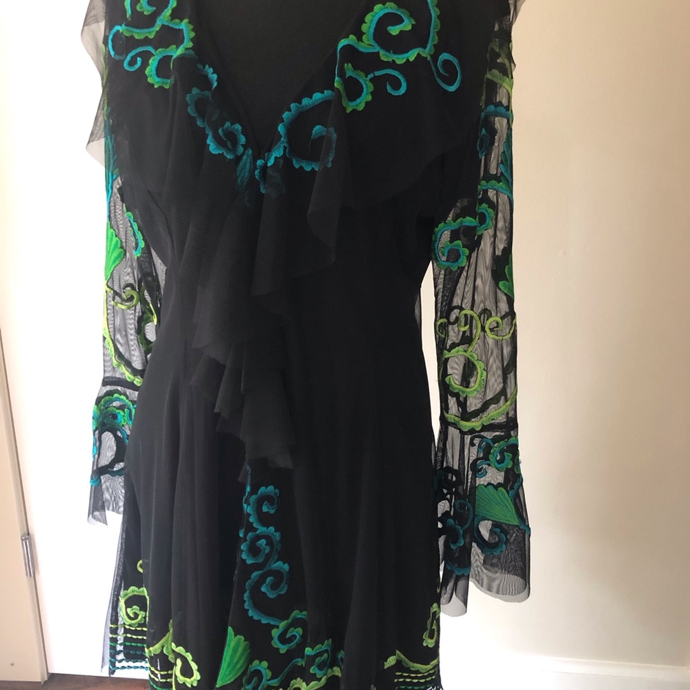 Jacket, lined, with fun sheer overlay! Color pops!
